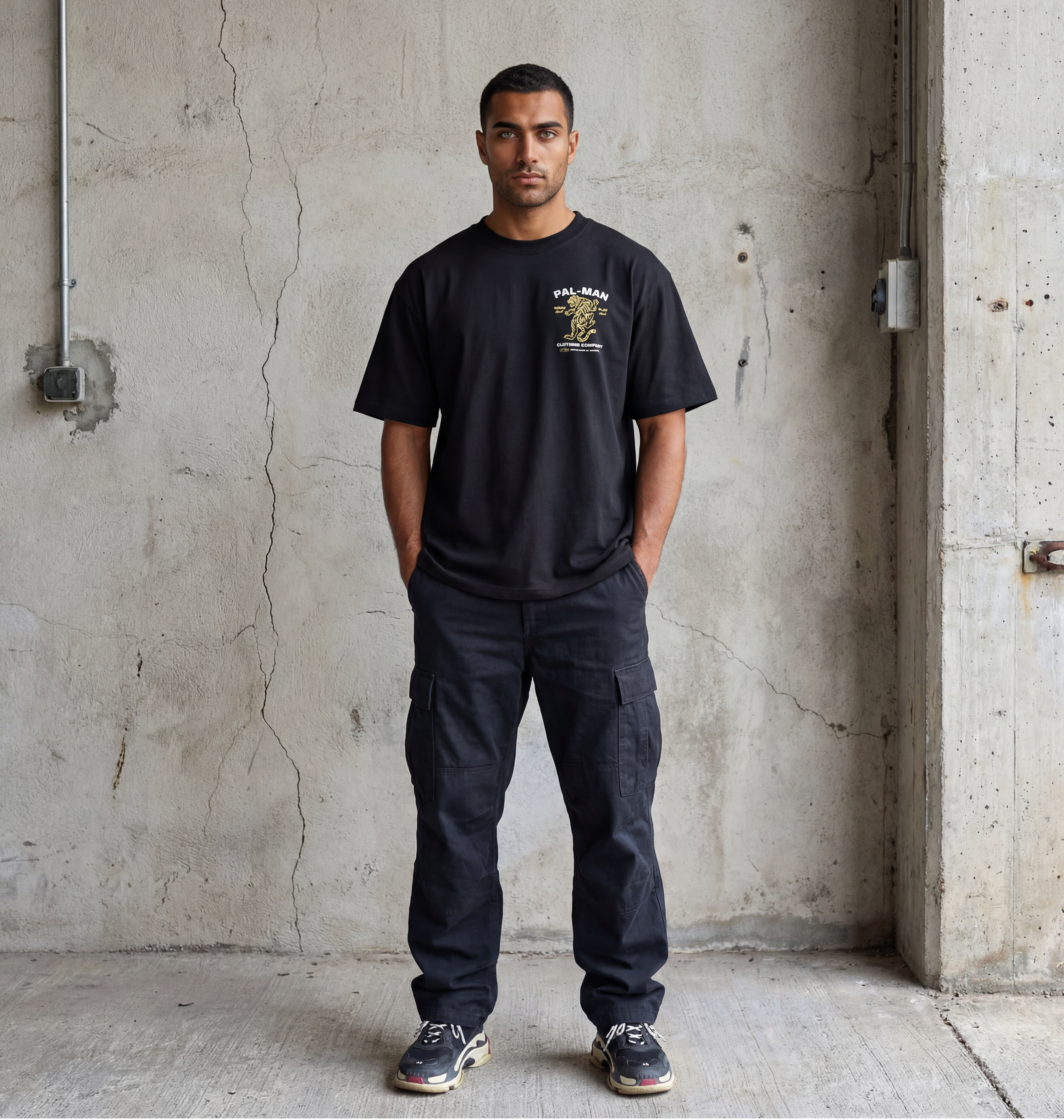 PALMan Work Hard Play Hard Oversized T-Shirt